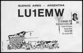 ARGENTINA - Tarjeta QSL (LU1EMW)-Matasellos Semana del Radioaficionado. - 25 Octubre 1975